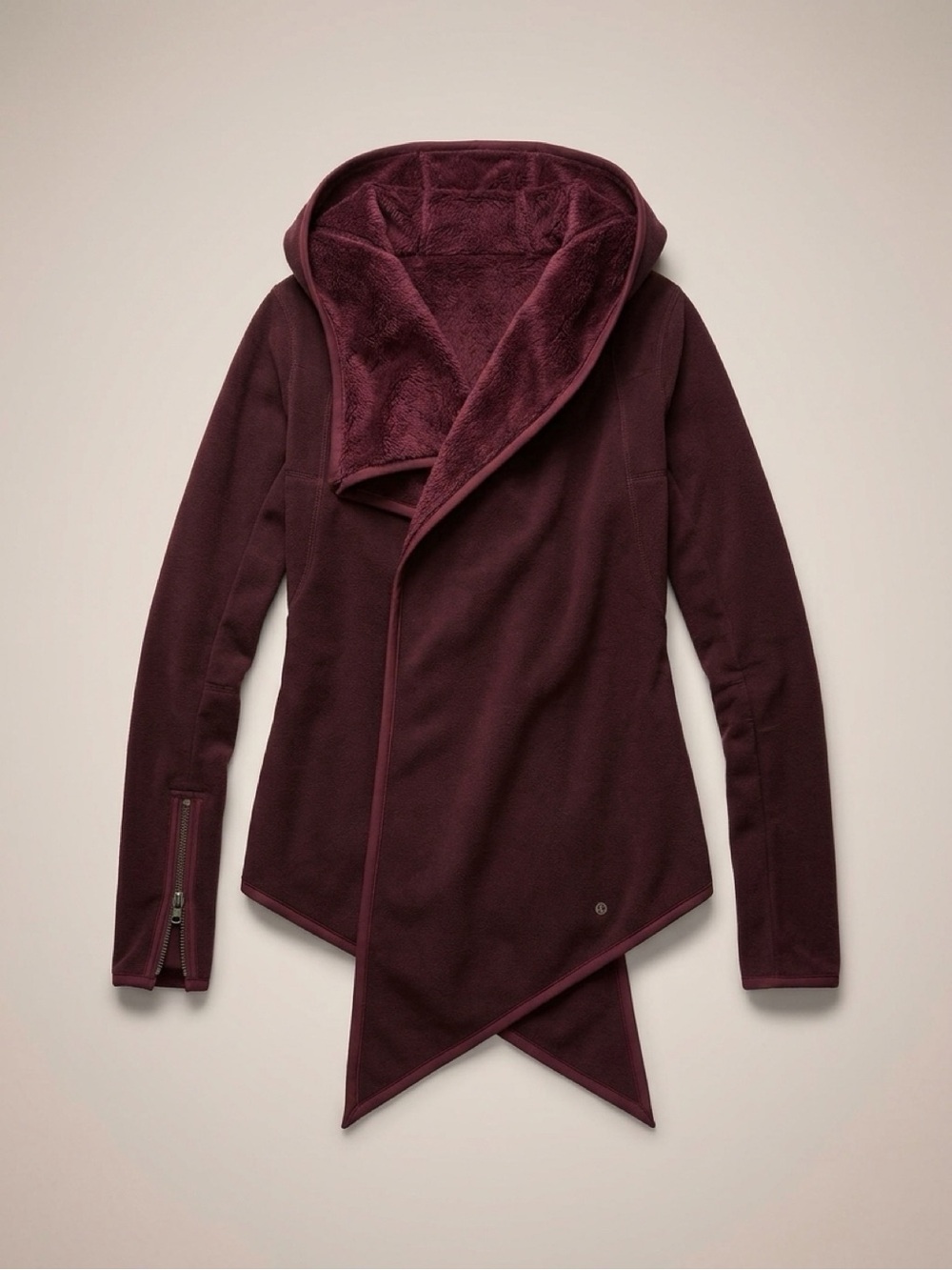 Lululemon super rare Women's large collarTeddy Fleece Jacket - Deep Burgundy